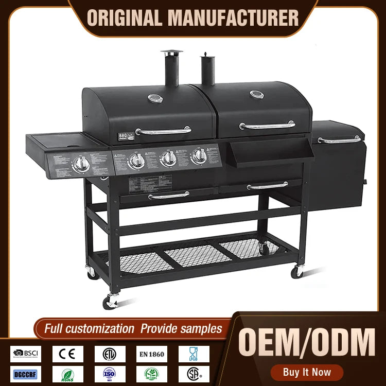 Professional Hybrid Gas & Charcoal BBQ Grill
