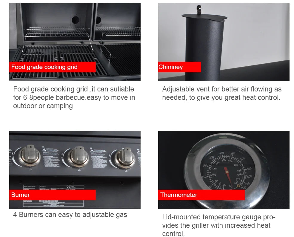 Professional Hybrid Gas & Charcoal BBQ Grill