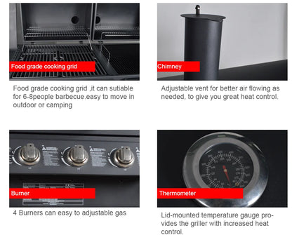 Professional Hybrid Gas & Charcoal BBQ Grill
